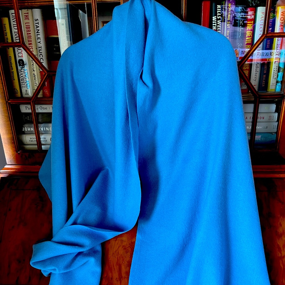 Vibrant Blue Shawl. Perfect fall accessory. Great condition.